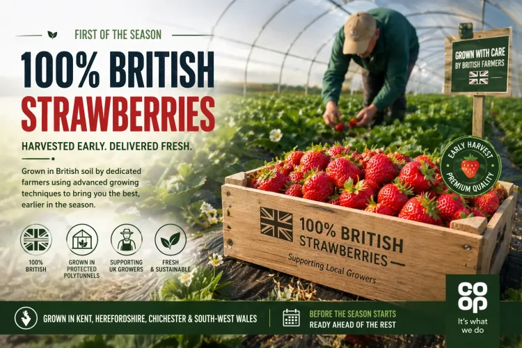 Co-op Switches Early to 100% British Strawberries